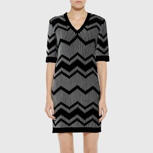 M Missoni Bicolor Zig Zag V-neck Mini Dress
